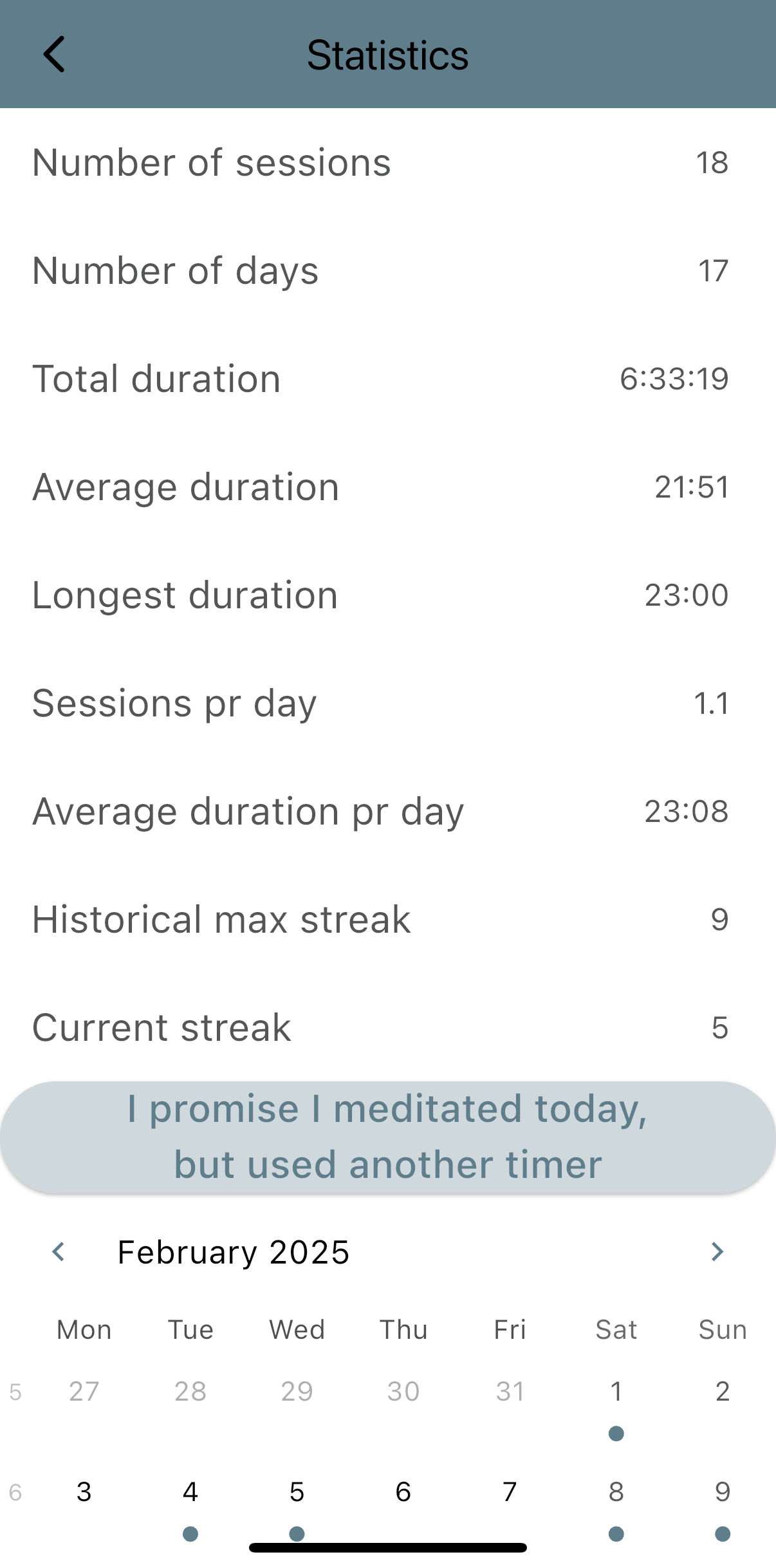 Track your meditations
