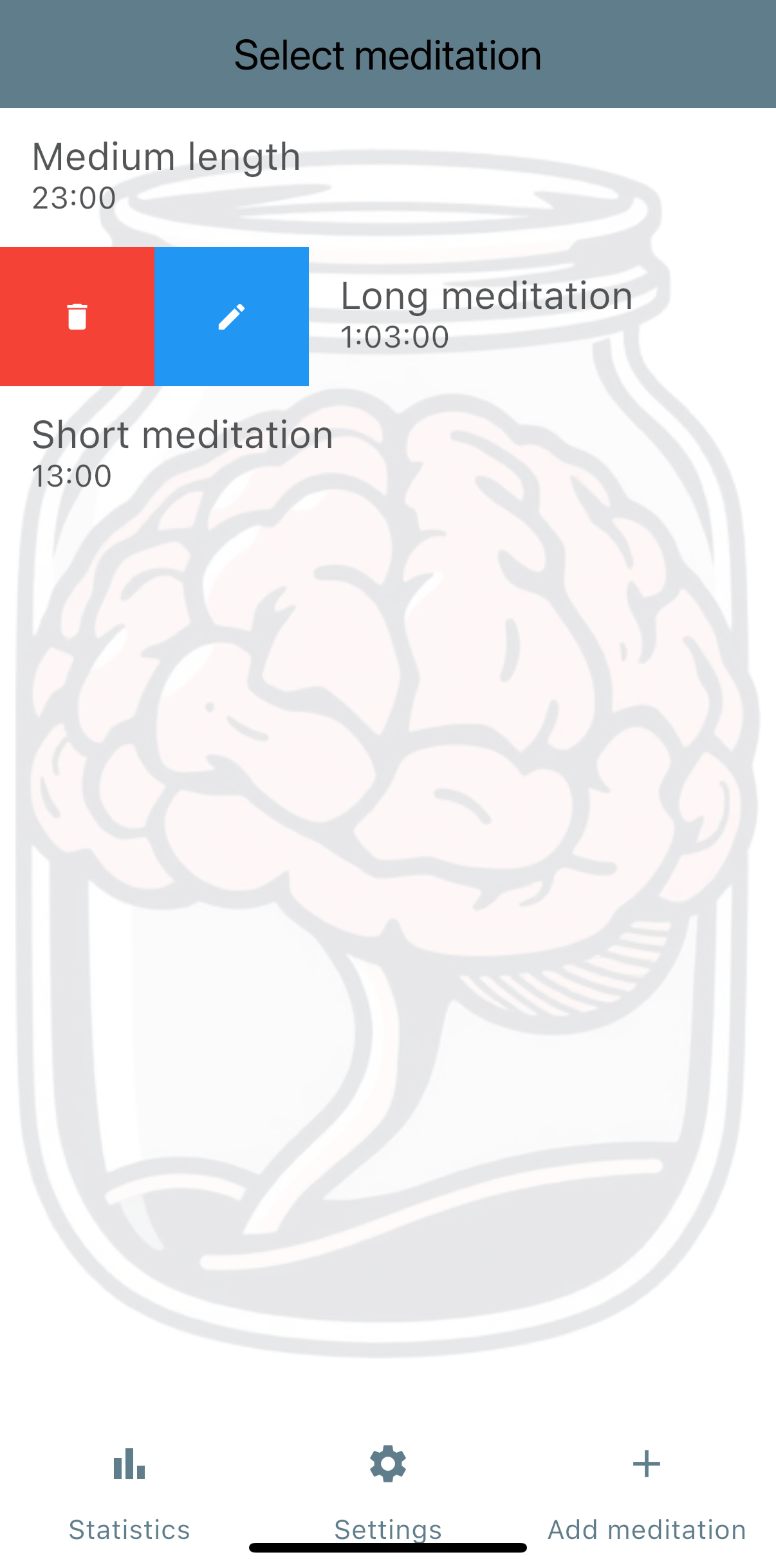 Edit or delete your meditations